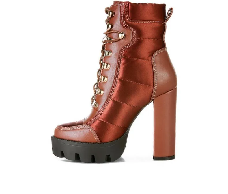 Lace Up|Dress>London Rag Women's Scotch Lace Up Heeled Booties