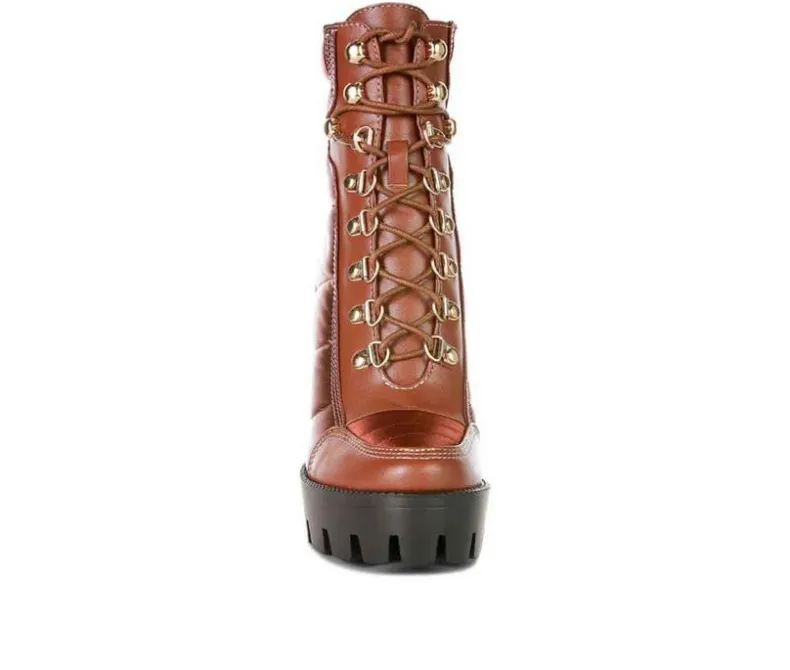 Lace Up|Dress>London Rag Women's Scotch Lace Up Heeled Booties