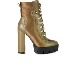 Lace Up|Dress>London Rag Women's Scotch Lace Up Heeled Booties