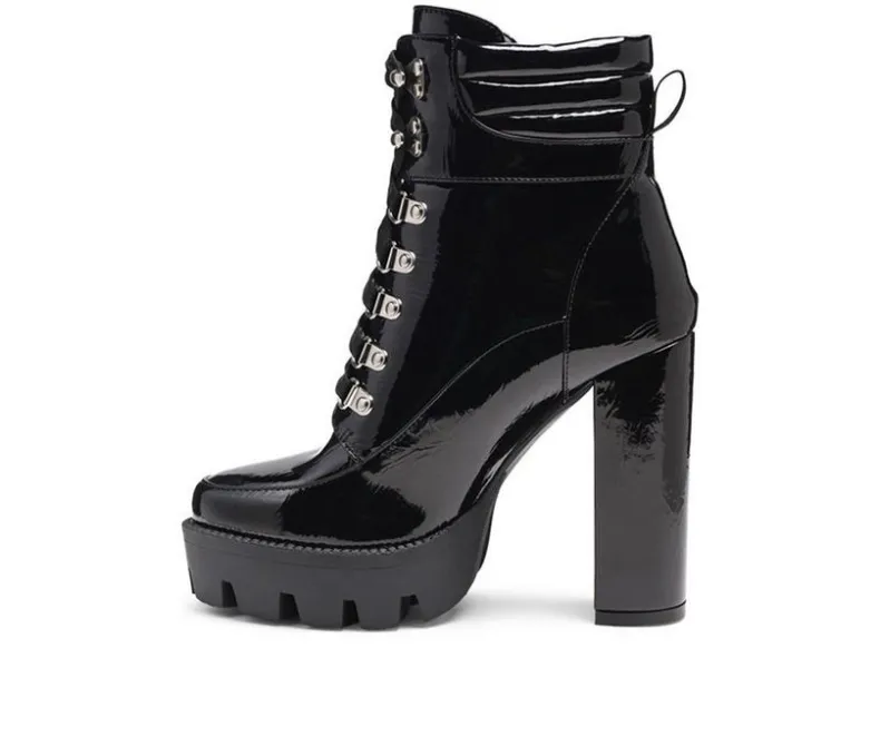 Lace Up|Dress>London Rag Women's Stopper Heeled Combat Booties
