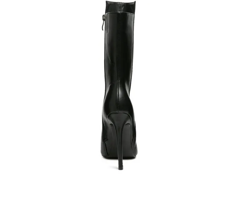 Dress>London Rag Women's Twitch Mid Calf Stiletto Booties
