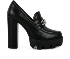 Pumps & Heels|Loafers & Oxfords>London Rag Women's Y2K High Platform Heeled Loafers