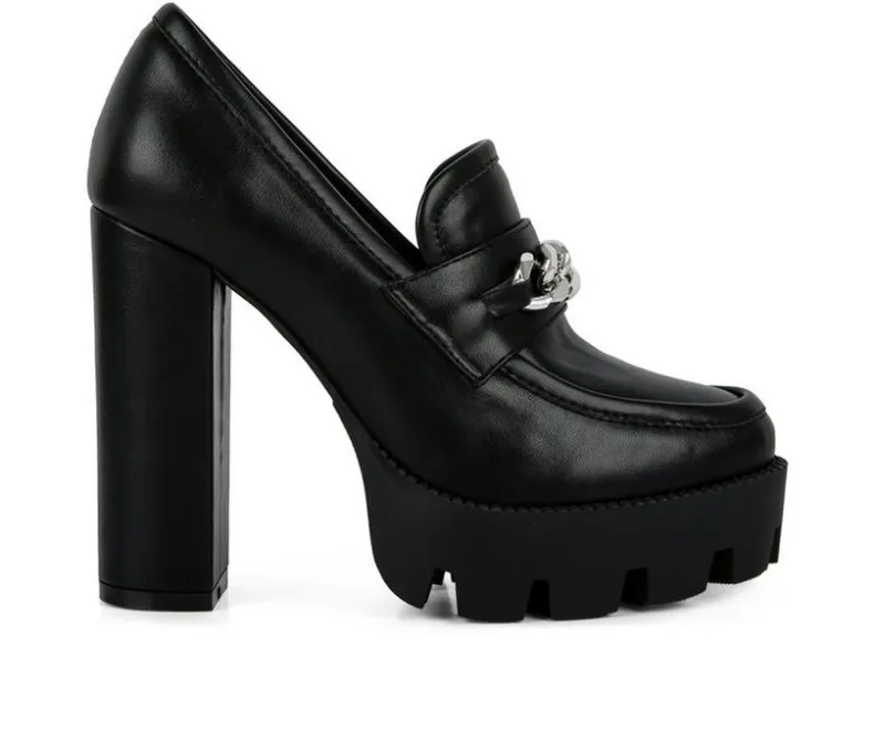 Pumps & Heels|Loafers & Oxfords>London Rag Women's Y2K High Platform Heeled Loafers