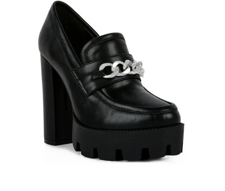 Pumps & Heels|Loafers & Oxfords>London Rag Women's Y2K High Platform Heeled Loafers