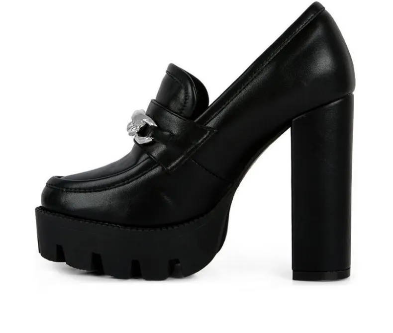Pumps & Heels|Loafers & Oxfords>London Rag Women's Y2K High Platform Heeled Loafers