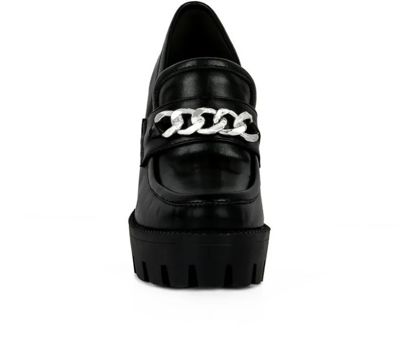 Pumps & Heels|Loafers & Oxfords>London Rag Women's Y2K High Platform Heeled Loafers