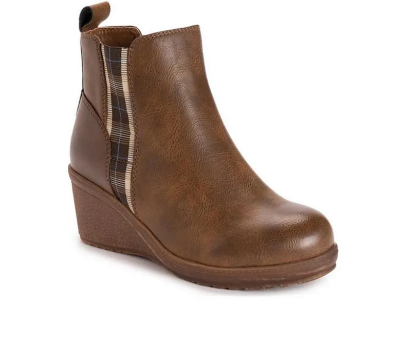 Dress|Chelsea>MUK LUKS Women's England Oxford Wedge Booties