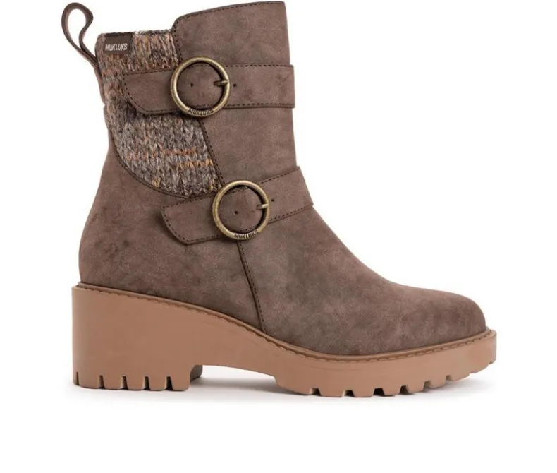 Dress>MUK LUKS Women's Finley Faith Heeled Winter Booties
