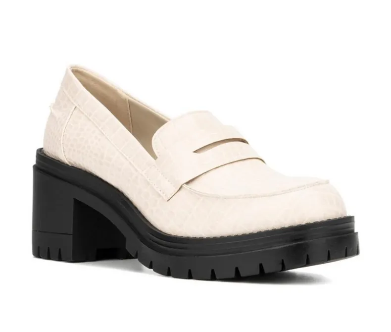 Loafers & Oxfords>New York and Company Women's Penni Heeled Loafers