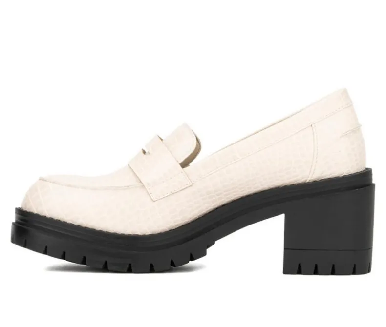 Loafers & Oxfords>New York and Company Women's Penni Heeled Loafers