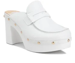 Pumps & Heels|Clogs & Mules>Rag & Co Women's Lyrac Recycled Leather Platform Clogs