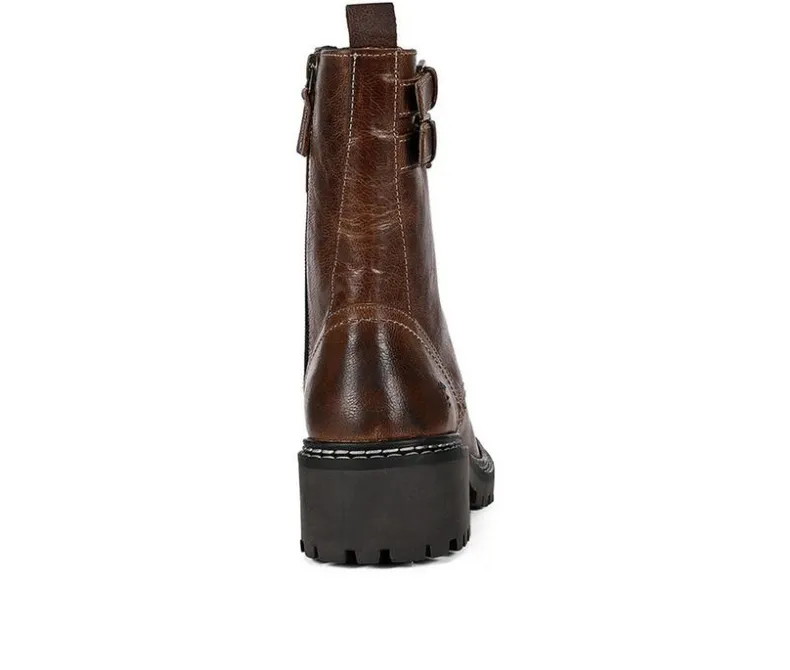 Moto|Lace Up>ROAN by BED STU Women's Noelia Mid-Calf Combat Boots