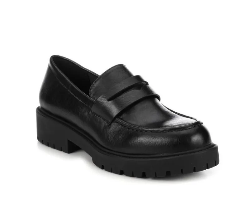 Pumps & Heels|Loafers & Oxfords>Soda Women's Hender-S Block-Heeled Loafers