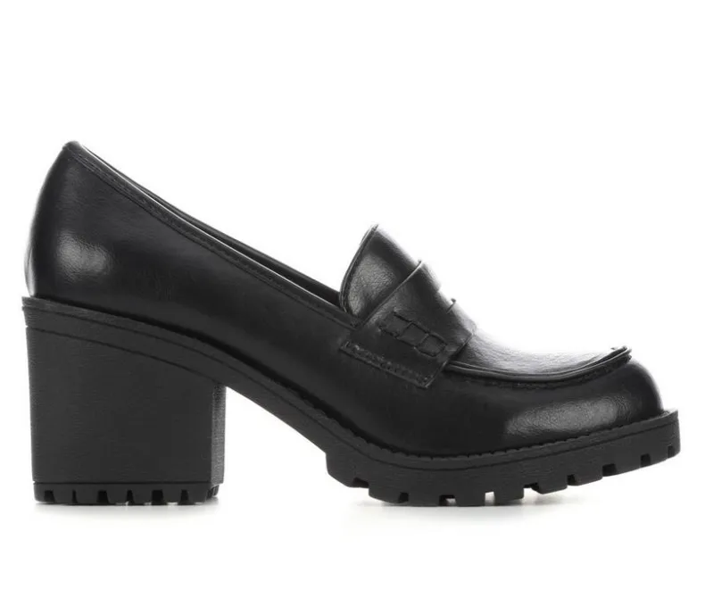 Pumps & Heels|Loafers & Oxfords>Soda Women's Kinder Heeled Loafers