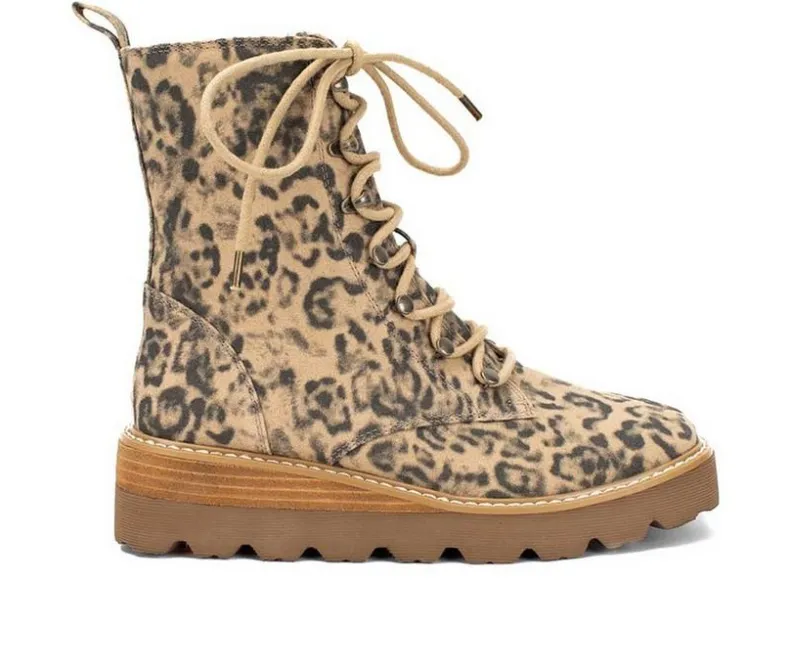 Lace Up>Yellow Box Women's Inez Combat Booties