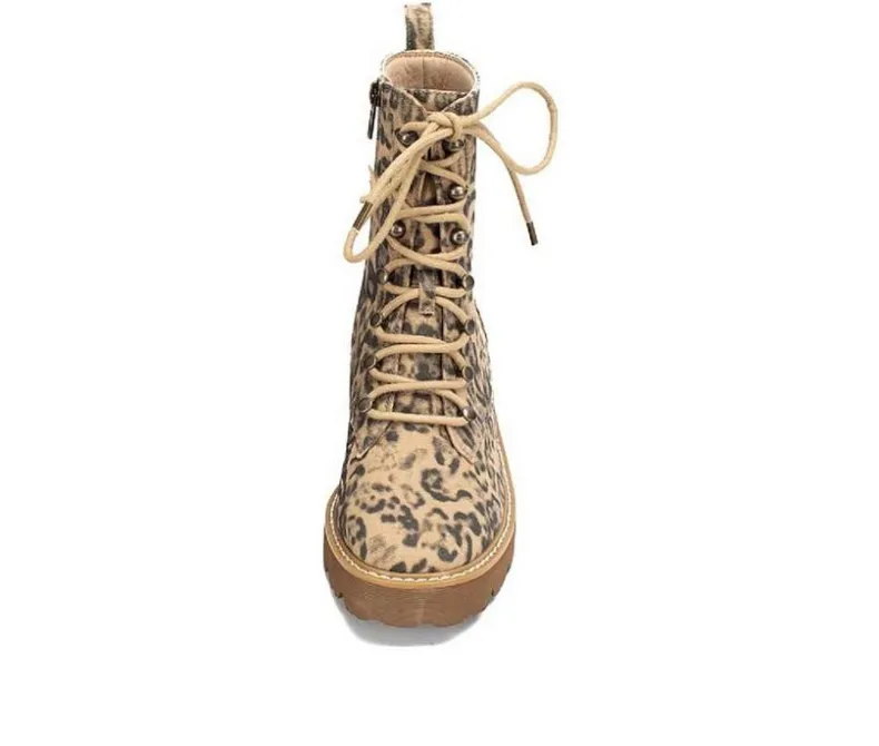 Lace Up>Yellow Box Women's Inez Combat Booties
