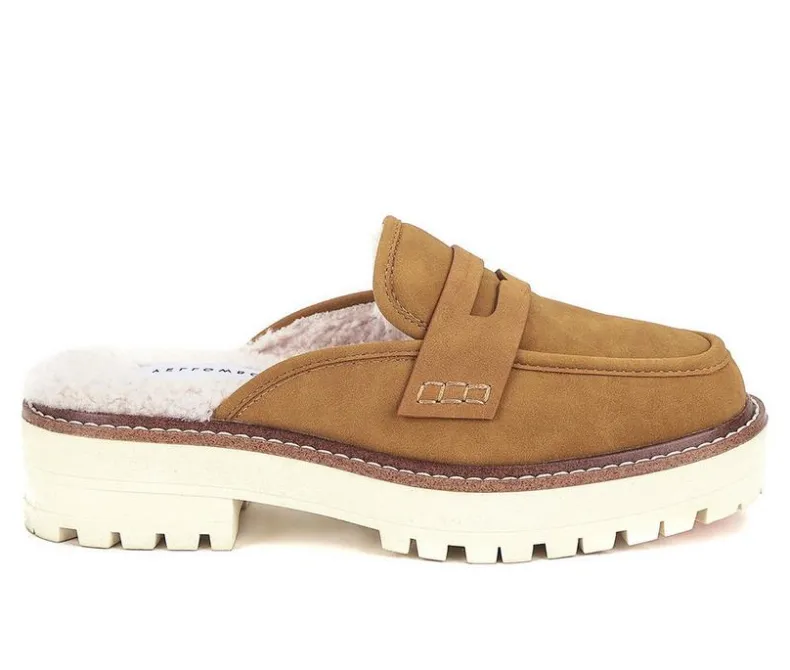 Loafers & Oxfords|Clogs & Mules>Yellow Box Women's Shareen Shearling Loafer Mules
